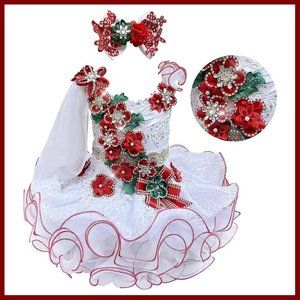 NEW Beautiful Sparkling Bling Rhinestone Baby Christmas Dress Flower Gir…